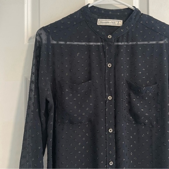 Abercrombie & Fitch Dot Metallic Button Down Blouse size S - Picture 5 of 13